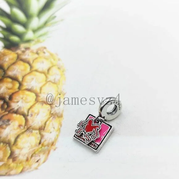 Pandora Keith Haring™ x Pandora Walking Heart Double Dangle Charm - Picture 2 of 3